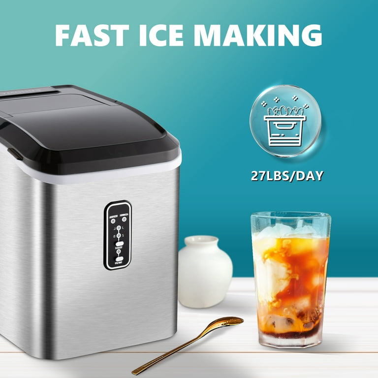 EUHOMY Nugget Ice Maker Countertop with Handle, Ready in 6 Mins