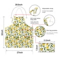 thumbnail image 7 of Yellow Lemon Fruit Flowers White Pattern Apron-Garden Aprons for Women with Pockets-Cotton Linen Waterproof Kitchen Cooking Gardening Aprons Adjustable for Kitchen,Cooking,BBQ and Salon 33x27 Inch, 7 of 7