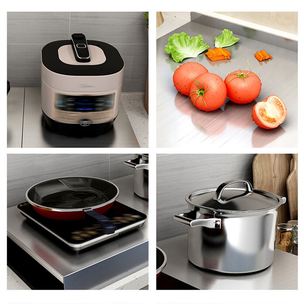 DENEST Silver Stove Top Cover Stainless Steel Gas Stove Top Protective Cover Bracket