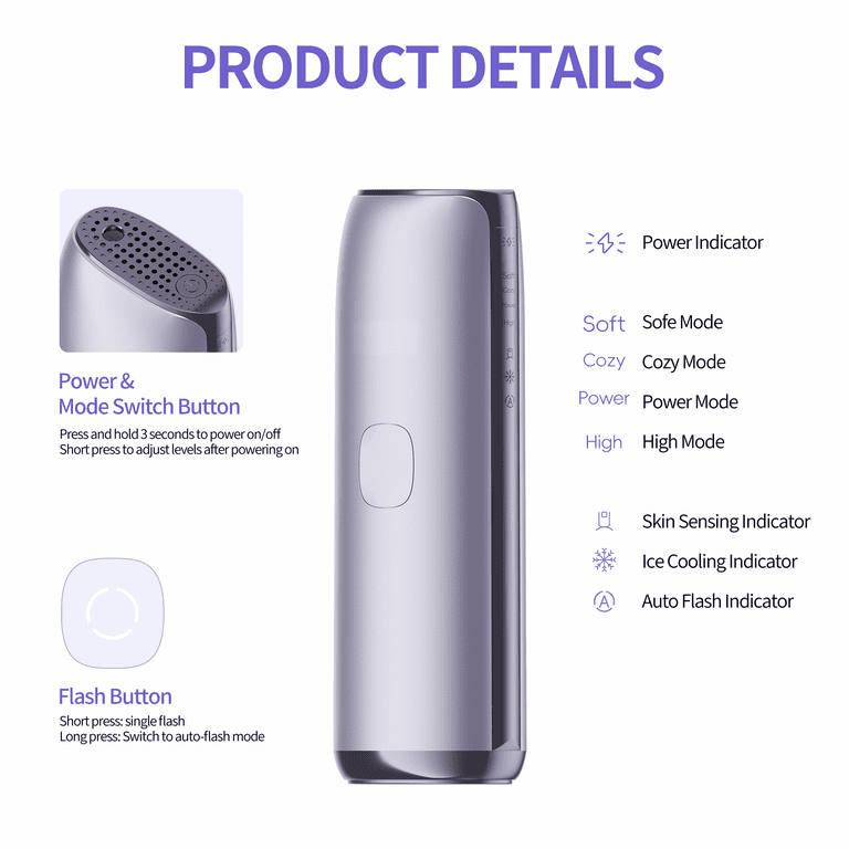 Cordless Ipl Hair Removal Device with Sapphire Cooling photo 8