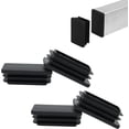 thumbnail image 1 of 4 Pack 1"x 2" Rectangular Tube End Cap Plastic Plugs, Rectangular Tubing Plug Inserts for Metal Tubing, Fences,Glide Protection from Chair Legs and Furniture,Durable Plastic Hole Plugs, Black Black, 1 of 8