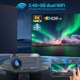 thumbnail image 4 of Proyector 1080P Cine En Casa Video Proyector De Películas 2.4G/5G WiFi BT5.0 9.02G+16G Soporte Pantalla De 200 Pulgadas/Decodificación De Video 8K/Pantalla De, 4 of 7