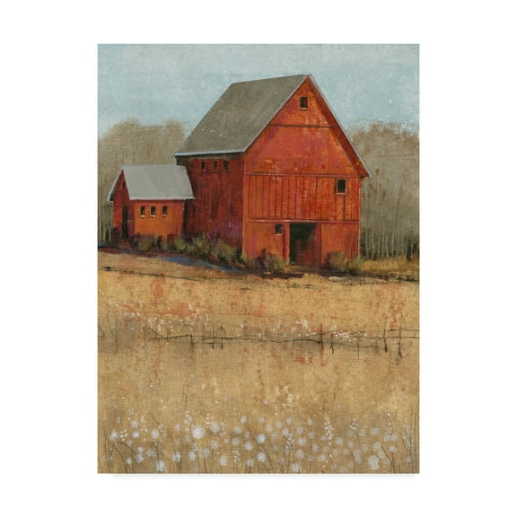 Trademark Fine Art 'Red Barn View II' Canvas Art by Tim OToole