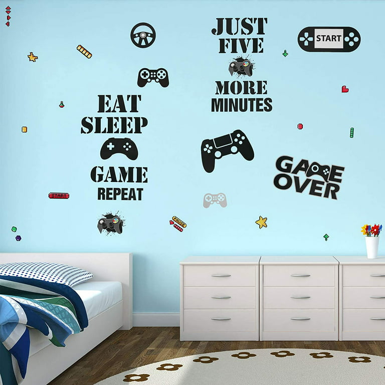 Joystick Wall Decal Gamer Video Game Play Room Kids Vinyl Stickers Art  (ig2532)