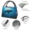 thumbnail image 4 of Fotbe Ocean Dolphin Fish School Bolsa Térmica Portátil con Estampado, Bolsa de Entrega de Alimentos Aislada, Bolsa Reutilizable de Gran Capacidad para Comidas y Supermercado, 4 of 6