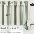 thumbnail image 4 of DriftAway Chris Linen Lined Valance Double Layer Thermal Insulated Room Darkening Blackout Valances 3 Inch Rod Pocket Vertical Striped Kitchen Valance for Bathroom 52 Inch by 18 Inch Loden Green, 4 of 8