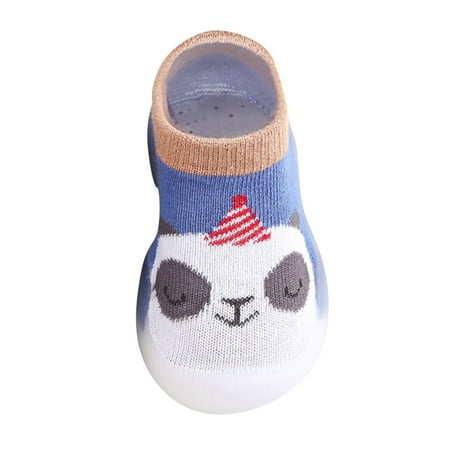 

Kids Sole Cute Rubber Stocking Knit Socks Shoes Warm Slipper Soft Care