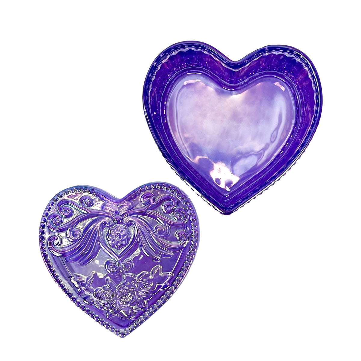 5 Oz. Corazon Iridescent Lavender Heart-Shape Empty Candle Making Jar Candle Vessels For DIY Candle-Making Projects (Box of 12) FREE SHIPPING