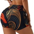 thumbnail image 2 of Kdxio Fiery Floral Pattern Print Workout Shorts for Women Seamless Soft Smooth Gym Yoga Scrunch Active Shorts, 2 of 5