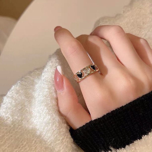 Anillo De Plata De Oro Elegante Para Las Mujeres De La Serpiente De Montaña Camelia Mariposa Rosa Circón Corazón Anillos De Alas De Ángel Ópalo Aceite Gota Geometría Dedo Accesorios Joyería