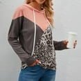 thumbnail image 4 of Moda mujer casual manga larga con capucha leopardo patchwork señoras tops sudaderas Fridja  hkj4903, 4 of 6
