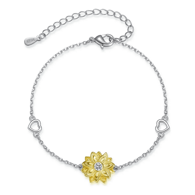 Pulseras De Girasol Plata 925 Joyeria Regalo Para Mujeres Xtellar Plateado