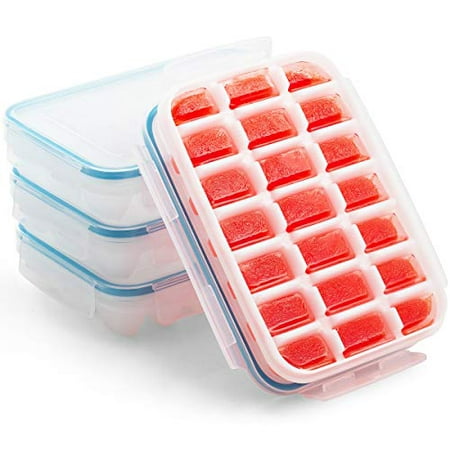 Komax Biokips Ice Cube Trays With Locking Lid | [3-Pack Set] Small Ice Cube Trays With Lid | Ice Cube Maker for Cool Drinks, Bourbon, Whiskey & Cocktails | FDA-Approved & BPA-Free Ice Cube Mold (Best Ice Cubes For Cocktails)