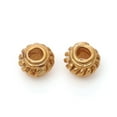 thumbnail image 3 of 50pcs Brass Beads Long-Lasting Plated Matte style Rondelle Real 18K golden Plated 5x3.8mm Hole: 1.8mm, 3 of 3