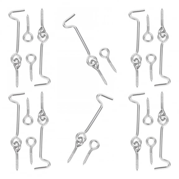 TALENO 10 Sets Window Door Hook Lock Latch Latches Bolts Cabin Hooks and Eye Screen Barn