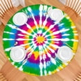 thumbnail image 2 of Rainbow Tie Dye Mandala Pattern Round Fitted Tablecloth with Elastic Edge,Dining Table Cover Waterproof,Outdoor Round Tablecloth for Camping,Dining,Indoor and Outdoor, 2 of 7