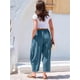 thumbnail image 4 of Pantalones Palazzo Harem Informales Holgados con Cordón para Mujer, para Verano, Playa, Viajes, Vacaciones, con Bolsillos. Azul Pavo Real M, 4 of 6