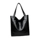 thumbnail image 5 of Bolso de hombro para mujer, de piel sintética, de gran capacidad, moderno, con bolsillo Negro, 5 of 9