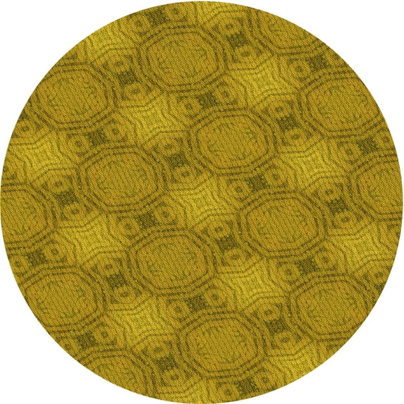 Ahgly Company Machine Washable Indoor Round Transitional Dark Bisque Brown Area Rugs, 6' Round