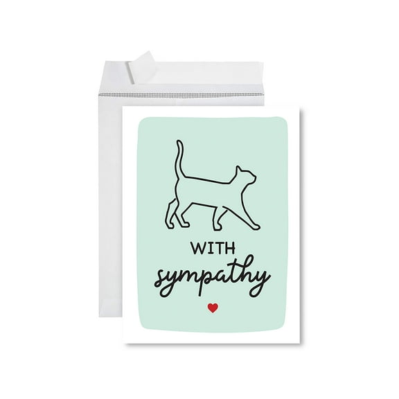 Koyal Wholesale Jumbo Pet Sympathy Card with Envelope, With Sympathy Cat Loss, 8.5" x 11", 1-Pk