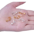 thumbnail image 4 of 20 Pieces Earring Clip Backs Clip-on Earring Converter Components Findings with Post for None Pierced Ears, Silver and Gold, 4 of 13
