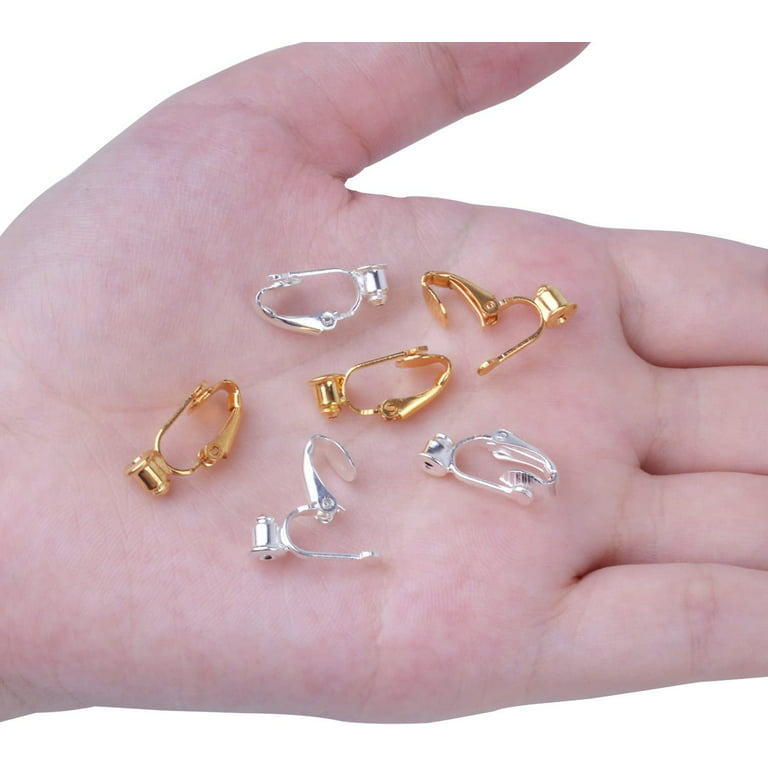 FANCY NOVA 20 Pack Clip-on Earring Converters Hypoallergenic Earring Clip  On Backs Parts Components Findings for DIY Earring and Pierced Ears (Gold
