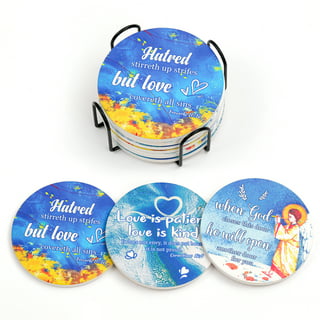 Pack 6 Coasters Butterfly Ceramic Coaster with Cork Base Set Housewarming  Gifts for Women Men Couple Coffee Table Desk Car Home Decor Bar Kitchen