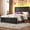 Black, variant on Fastroby Full Platform Bed Frame Wood with LED Headboard & Charging Ports, No Box Spring Required
