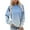 Light Blue, variant on Sweatshirt for Womens Crew Neck Long Sleeve Gradient Pullover Tops Soft Outfits Casual Lightweight Pleated Clothes