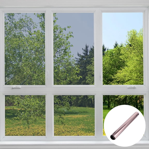 Moluckfu 1 Roll Privacy Window Film One Way Reflective Brown UV Filtering for Home Interior Protection