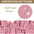 thumbnail image 3 of Native Fab 3 Pieces Window Curtain Tiers and Valance Set - Farmhouse Vintage Kitchen Tiers and Valance Set Rod Pocket - Red White, 3 of 7