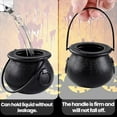 thumbnail image 2 of 12Pcs Mini Black Cauldron with Handle Halloween Witch Pot Candy Holder for, 2 of 6