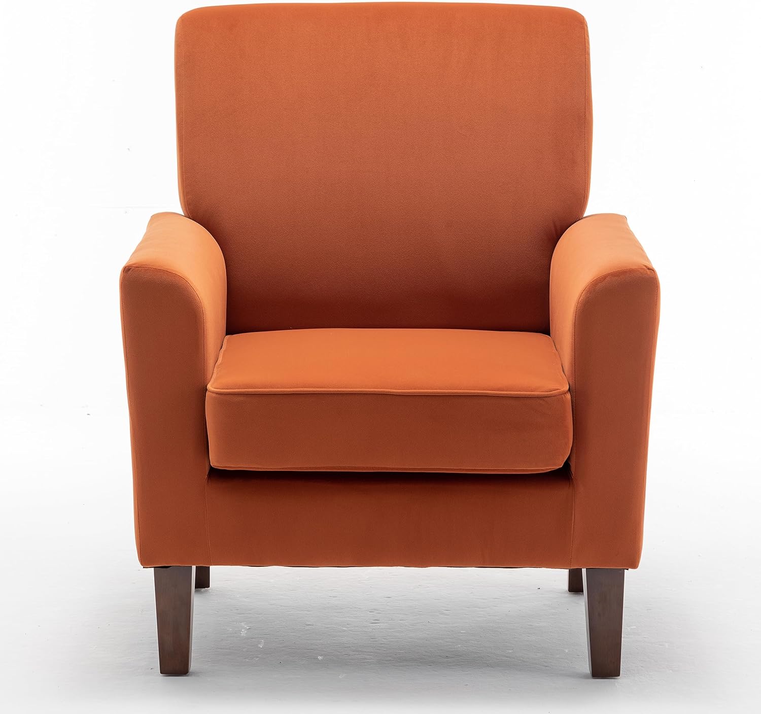 US Pride Furniture Contemporary Accent Arm Chair with Birch Wood Frame and Microfiber Upholstery Armchair for Office and Living Room Decor Removable Cushions Orange