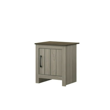 Lilola Home Nyla 16"W Gray Oak End Table, Side Table, Nightstand with Cabinet Door