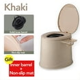 thumbnail image 3 of Stoneway Folding Portable Travel Toilet, Lightweight Indoor Outdoor Commode, Khaki For Camping and Hiking Boating, Caravan, Campsite, Hospital -15.3 Inch Height, 3 of 10