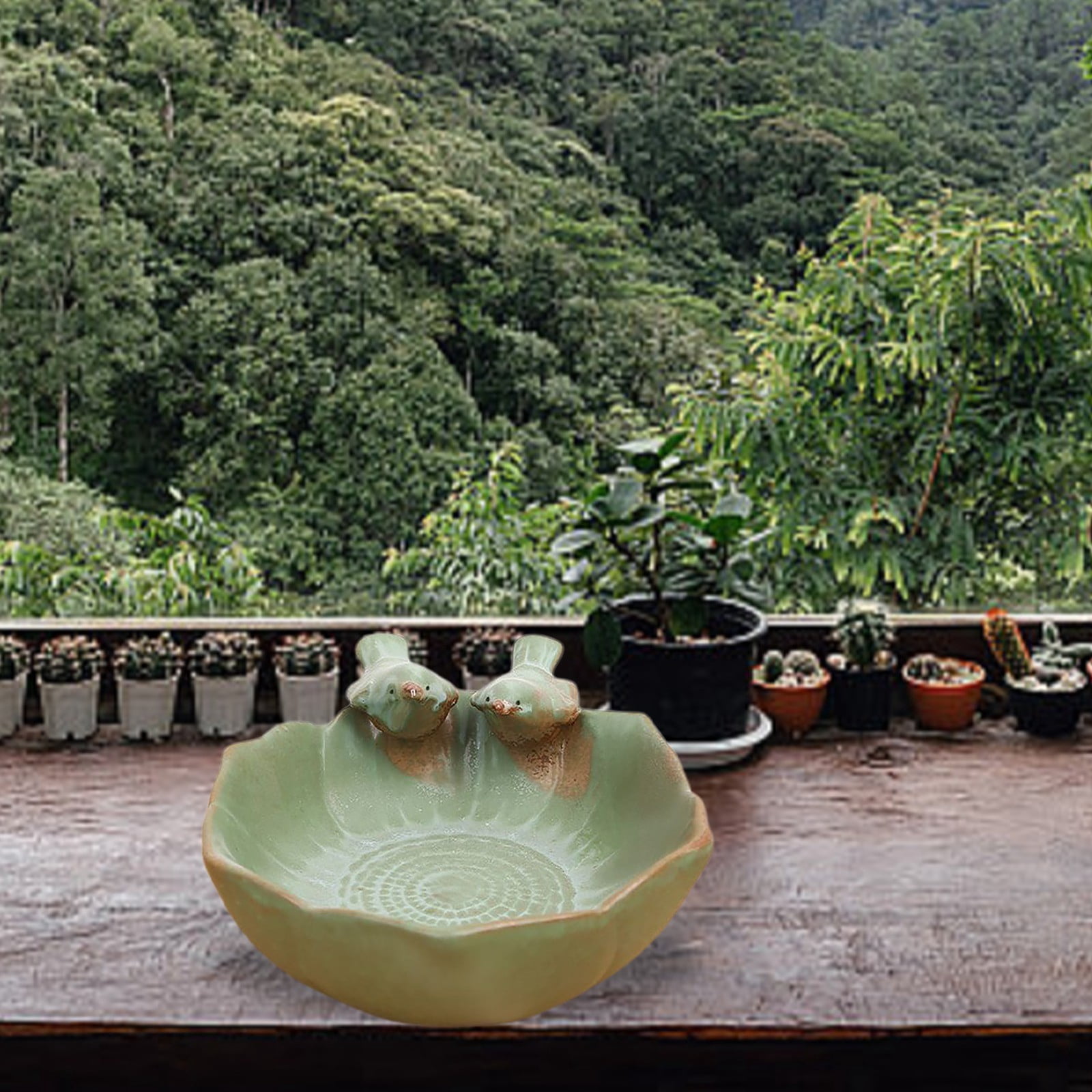 Bird Bath For Outside On Ground Ceramic Birds Bath Bowl Handmade Ground Bird Feeders And Birdbath For Outdoors For Outdoors Garden Tabletop Balcony And prom decorations