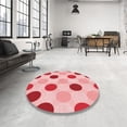 thumbnail image 4 of Ahgly Company Machine Washable Indoor Square Transitional Deep Rose Pink Area Rugs, 5' Square, 4 of 7