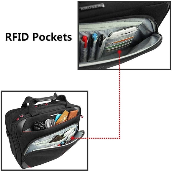 KROSER Sacoche pour Ordinateur Portable 15,6 Pouces Mallette pour Ordinateur Portable Sac Messager Imperméable Sacoche pour Ordinateur Portable