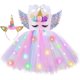 thumbnail image 1 of Disfraz de unicornio iluminado ZeroStage para niñas, vestido de Halloween, decoración de fiesta de cumpleaños, traje de lentejuelas de Navidad, tutú de princesa, 1 of 4