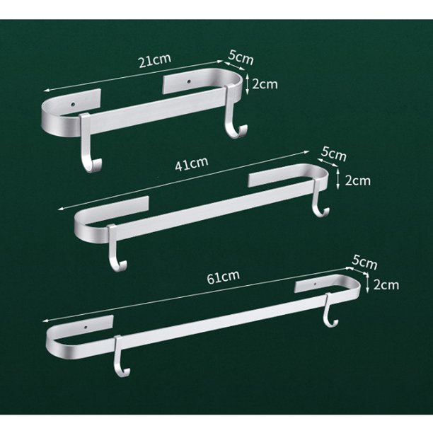 Toallero Toallero Toallero de baño sin taladrar 21 cm para baño, baño, cocina Fácil montaje(Sin toallas)