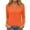 Orange B, variant on Stamzod Womens Business Casual Tops Solid Color V Neck Work Blouses Spring Three Quarter Sleeve Tops Woman Oversized Tee Shirts White S