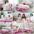 thumbnail image 5 of Ocean Wave Bedding Duvet Cover Set Twin Size 4 Pieces Pink Gradient Beach Boho Soft Twill Plush Quilt Cover, Include 1 Duvet Cover 1 Flat Sheet And 2 Pillow, 5 of 7