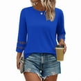 thumbnail image 3 of Ronuti Womens 3/4 Sleeve Tops Ladies Blouses Crew Neck T Shirts for Women Loose Fit Tunic Tops, 3 of 9