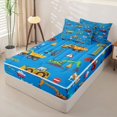 thumbnail image 2 of Erosebridal Cartoon Construction Zipper Twin Comforter Sets with Fitted Sheet and 2 Pillowcases,Excavator Crane Print Zipper Bedding Set For Boys,Polkadot Reversible,4-Piece, 2 of 7