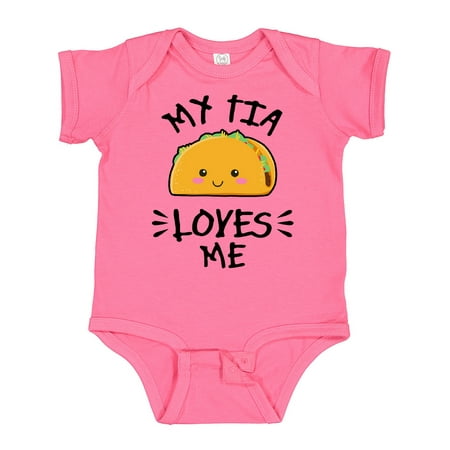 

Inktastic My Tia Loves Me with Taco Illustration Gift Baby Boy or Baby Girl Bodysuit