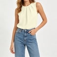 thumbnail image 5 of GUACER Women's Pleated Crew Neck Tank Top Loose Fit Sleeveless Blouses Summer Casual Flowy Camisole, 5 of 7