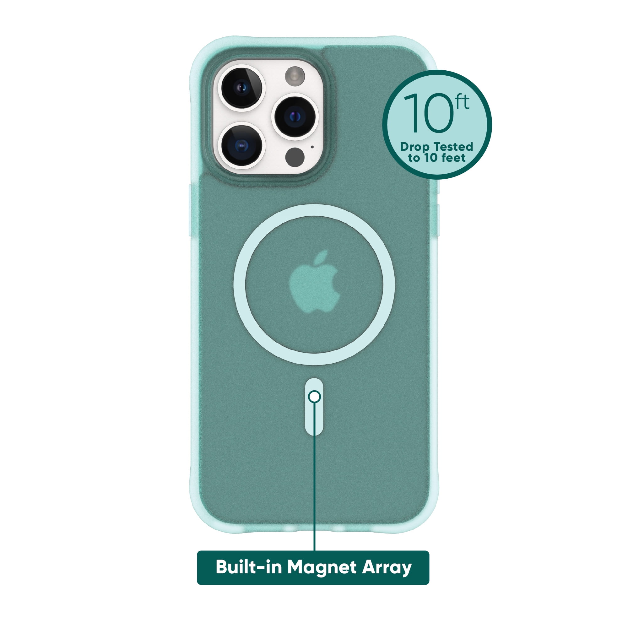 onn. MagSafe Compatible Phone Case for iPhone 13 Pro - Frosted Teal