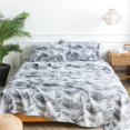 thumbnail image 2 of King Size Bed Sheets Set PC Soft Cooling Thread Count Microfiber Printed Sheet Deep Pocket Breathes Better Machine Washable Tropical Palm Tree Fronds Patterned Double, 2 of 7