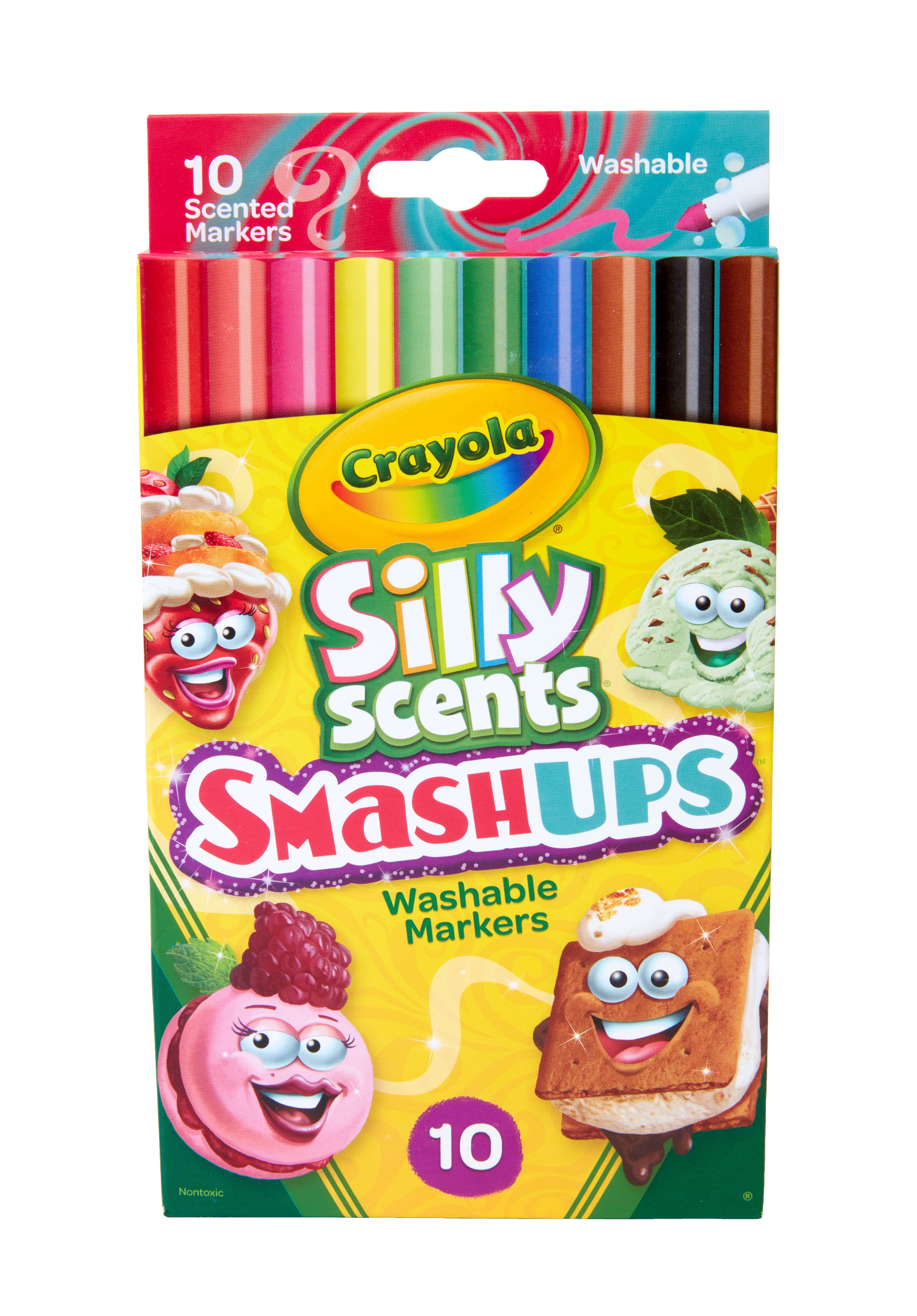 Crayola Silly Scents Fine Line Markers, Smash Ups Scented Markers, School  Supplies, 10 Count