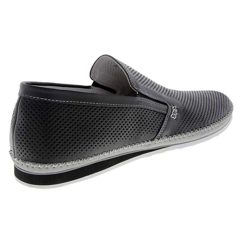 Zanzara Mens Merz Perforated Leather Slip On Shoes (Black, 9.5